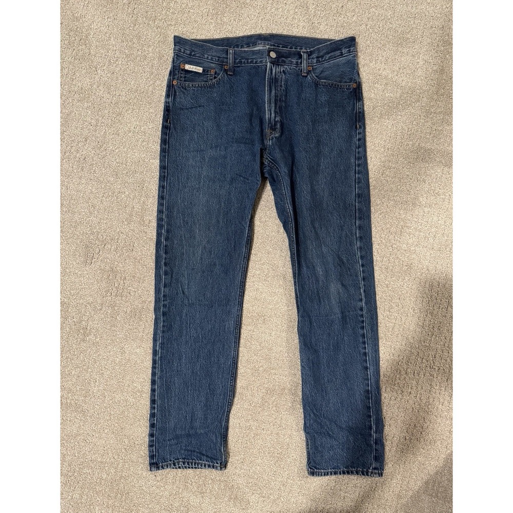 Calvin Klein Jeans Made in USA 100% Cotton Relaxed Fit Blue 34x32 Vintage 90s